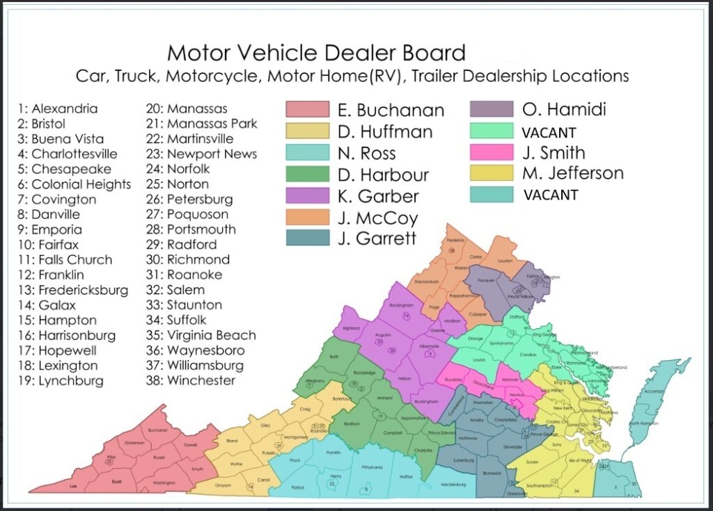 Updated 2026 Field Rep Map covering each field rep and their districts